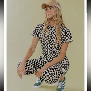 Roolee Far Out Check Jumpsuit